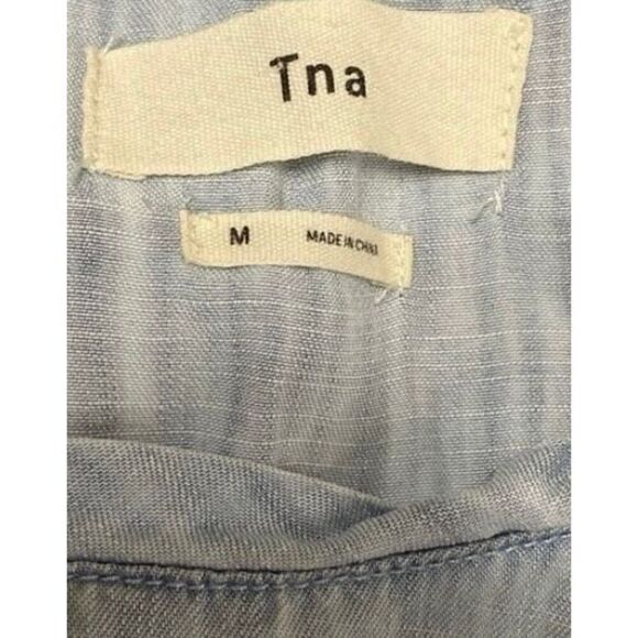 Tna Womens Light Blue Sleeveless Chambray Denim Dress Size Medium - Picture 4 of 5